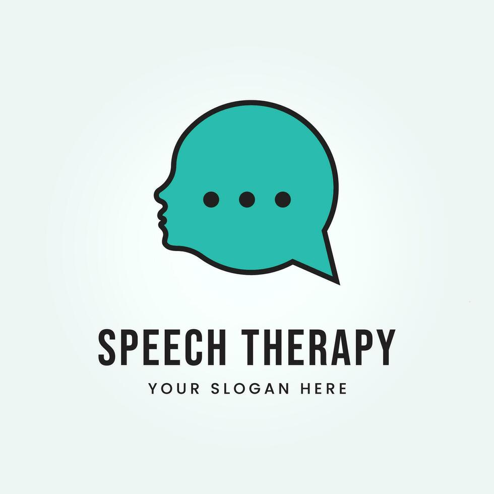 Speech Therapy Logo Design Vector Template Illustration