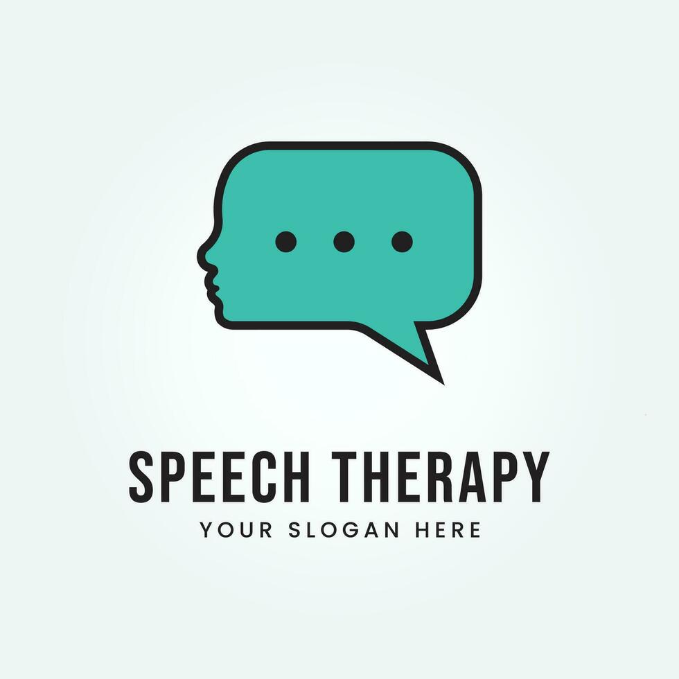 Speech Therapy Logo Design Vector Template Illustration