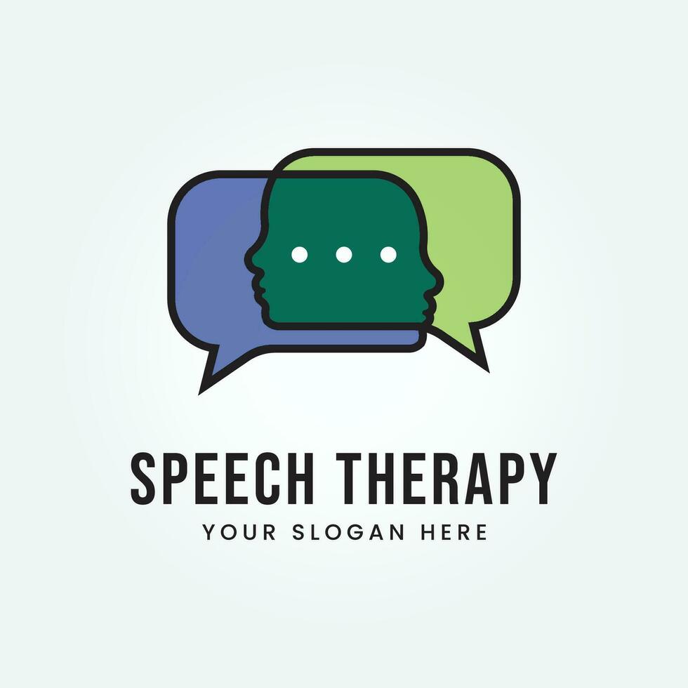 Speech Therapy Logo Design Vector Template Illustration