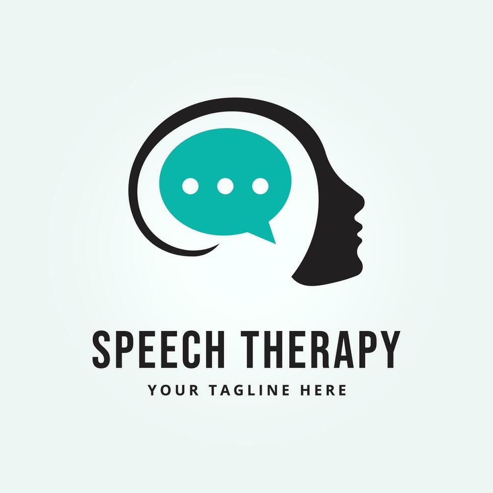 Speech Therapy Logo Design Vector Template Illustration