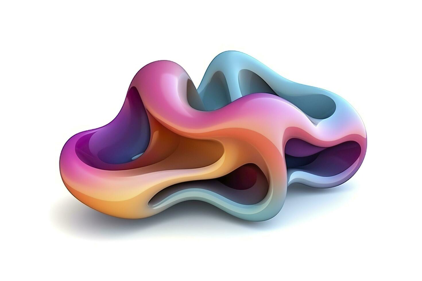 AI generated 3d colorful volumetric gradient shape isolated on a white background. AI Generative photo