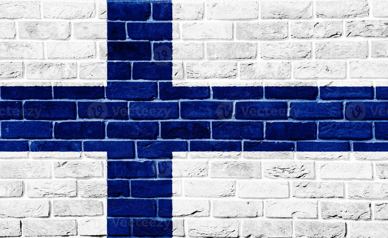 Flag of Republic of Finland on a textured background. Concept collage. photo