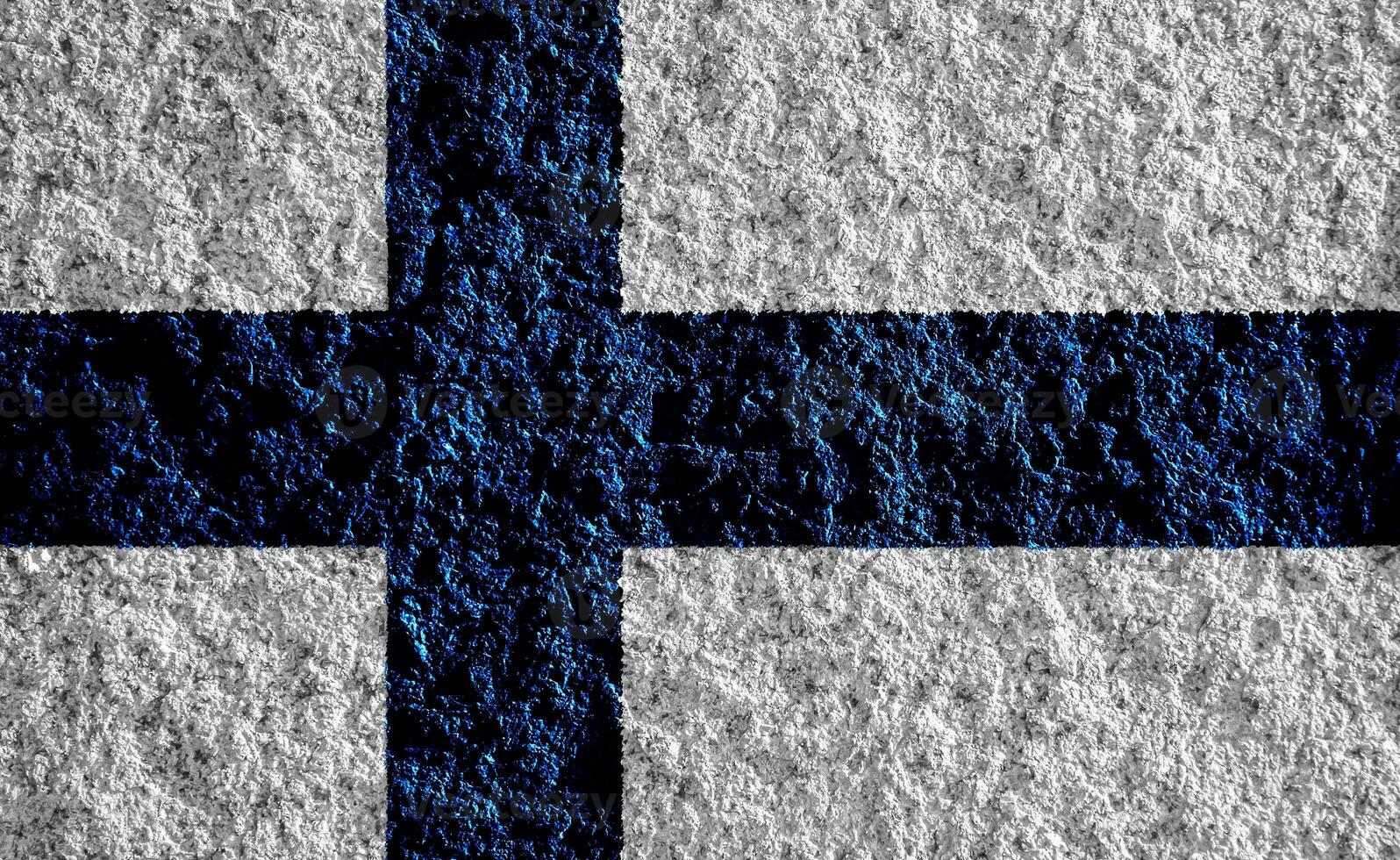 Flag of Republic of Finland on a textured background. Concept collage. photo