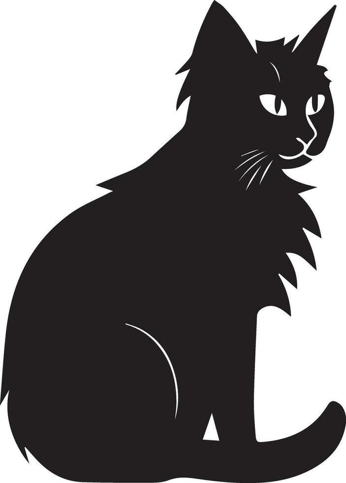 gato silueta vector ilustración 2