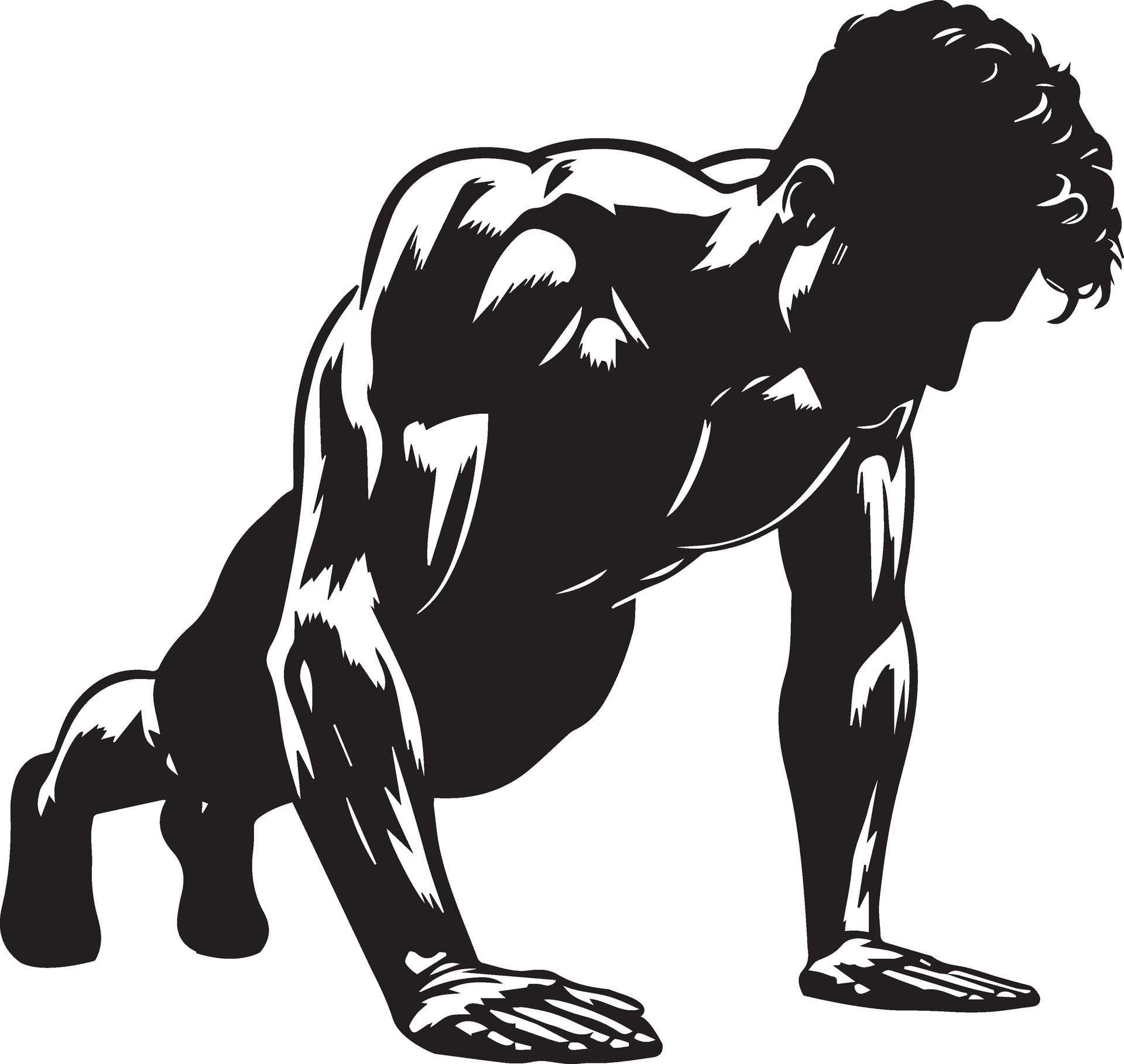 A man push up vector silhouette black color 13 35214908 Vector Art at