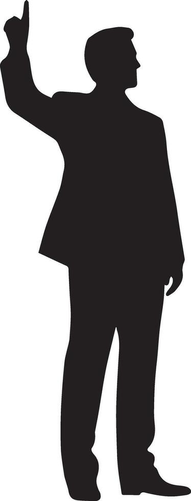 A business man direction with hand vector silhouette 4