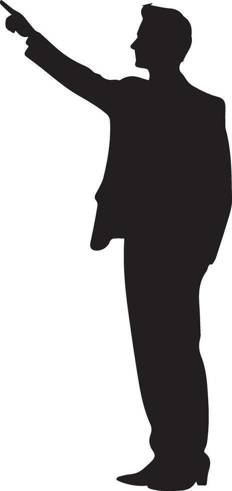 A business man direction with hand vector silhouette 7