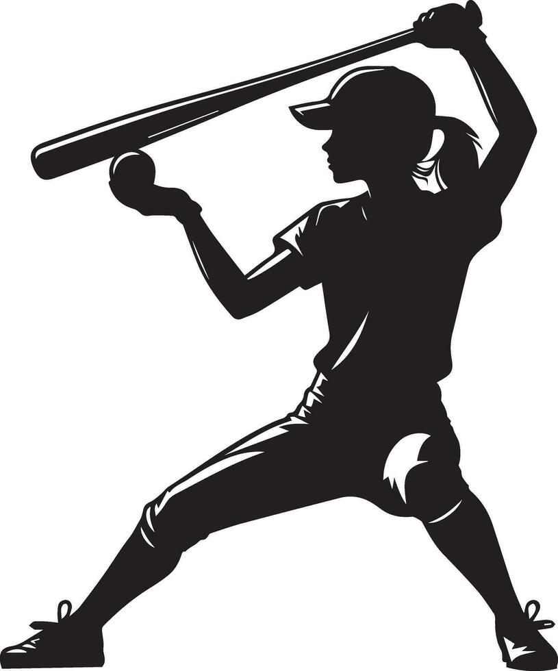 béisbol jugador vector silueta, silueta, negro color