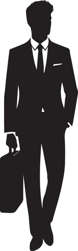 Business man vector silhouette illustration black color 14