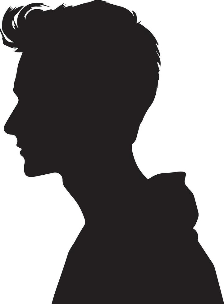 Man profile vector silhouette illustration 14