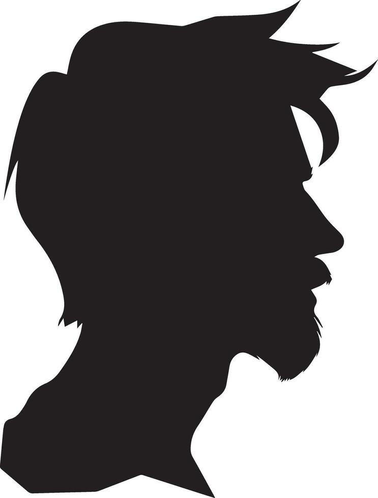 Man profile vector silhouette illustration 7