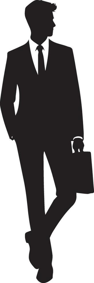 Business man vector silhouette illustration black color 15