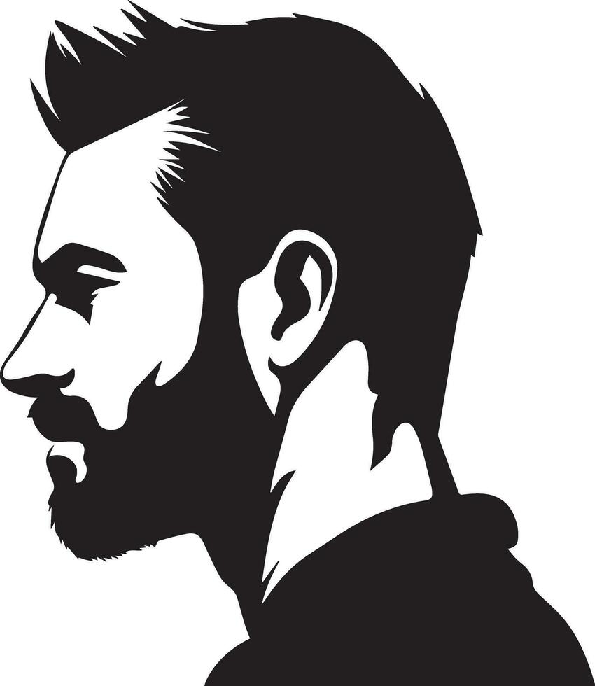 Man profile vector silhouette illustration