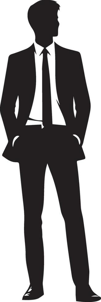 Business man vector silhouette illustration black color 2