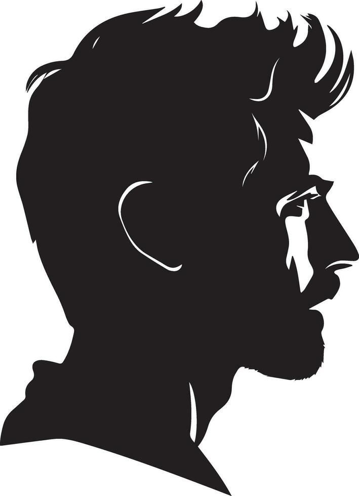 Man profile vector silhouette illustration 6