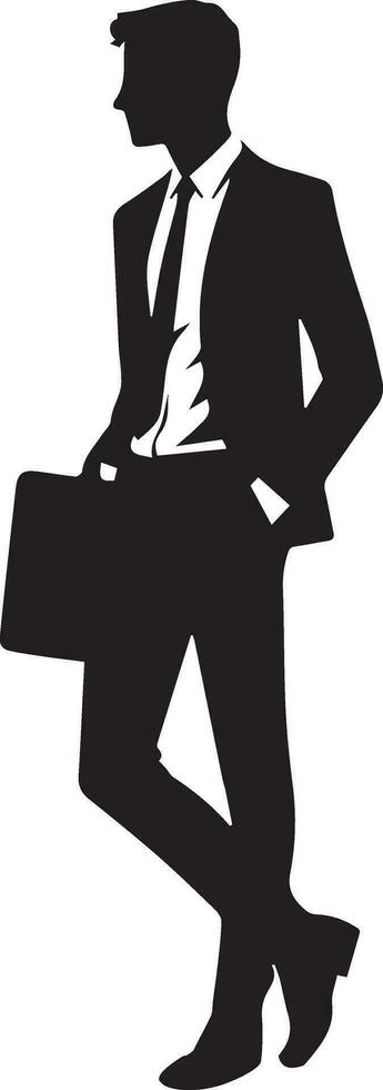 Business man vector silhouette illustration black color 12