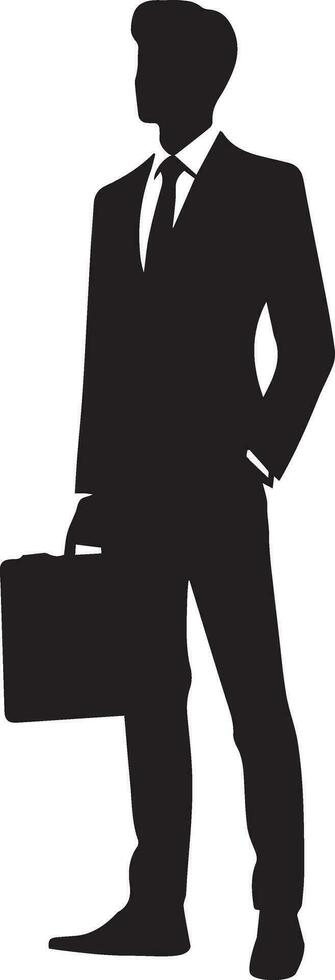 Business man vector silhouette illustration black color 5