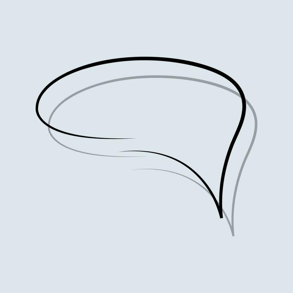 Black speech bubble in a flat design. vector