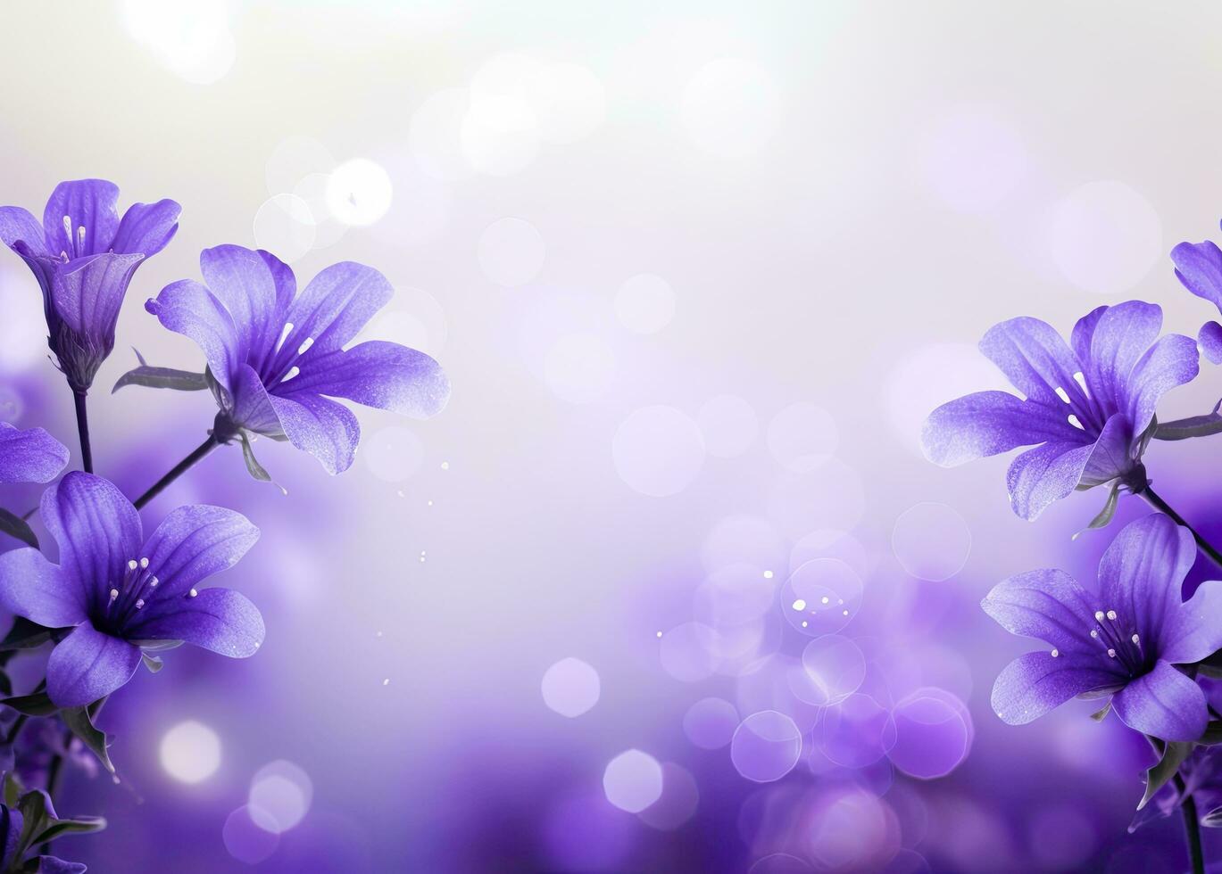 AI generated Abstract spring background with purple flowers. AI Generated photo