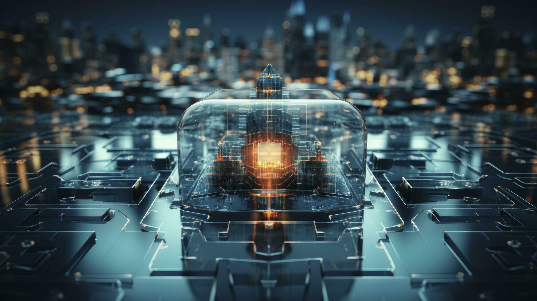 AI generated Cybersecurity in the Digital Business Landscape. AI Generated photo