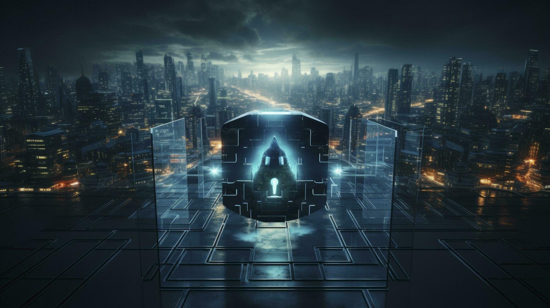 AI generated Cybersecurity in the Digital Business Landscape. AI Generated photo
