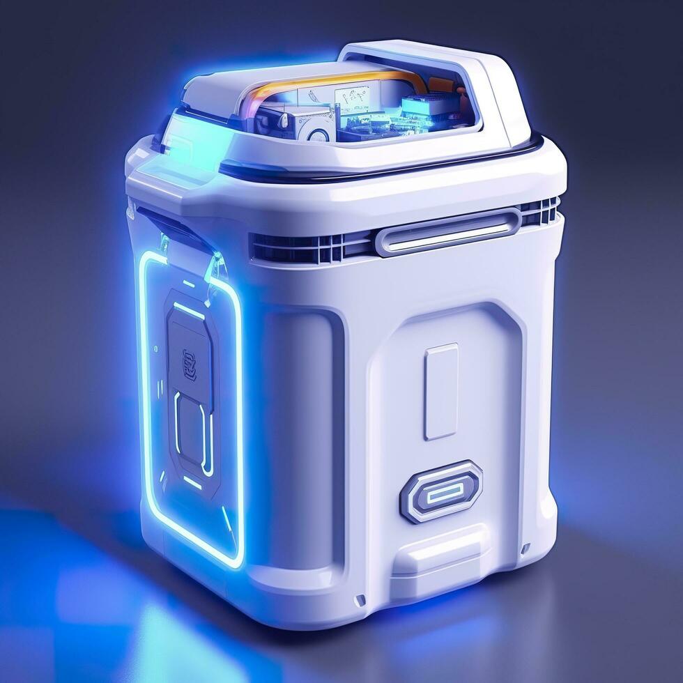 AI generated Removable Trash Can with Intelligent, Modular Design. A Futuristic Concept for Sustainable Waste Management. AI Generative photo