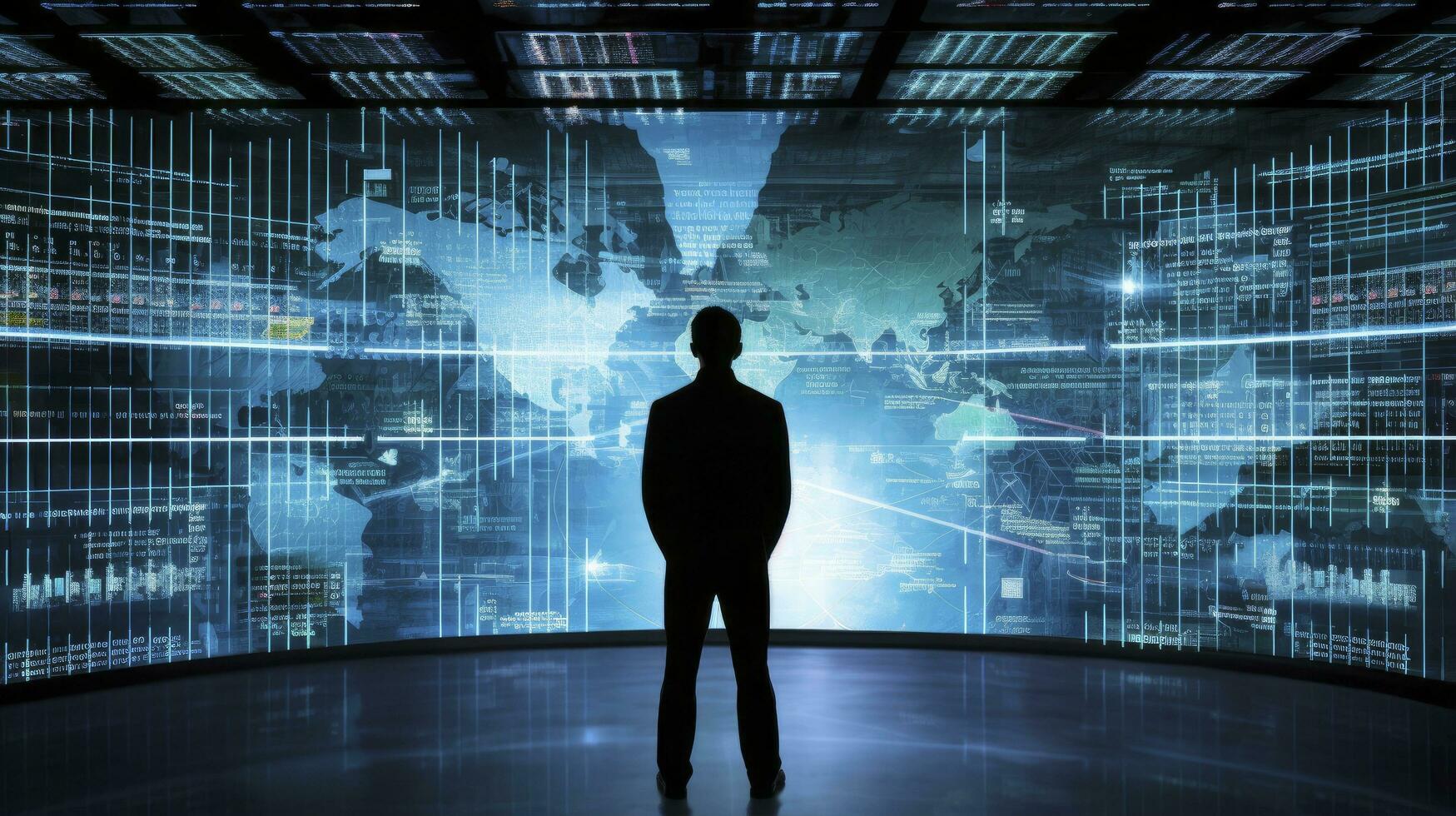 AI generated Guardian of the Digital World. Confronting Cyber Threats. photo