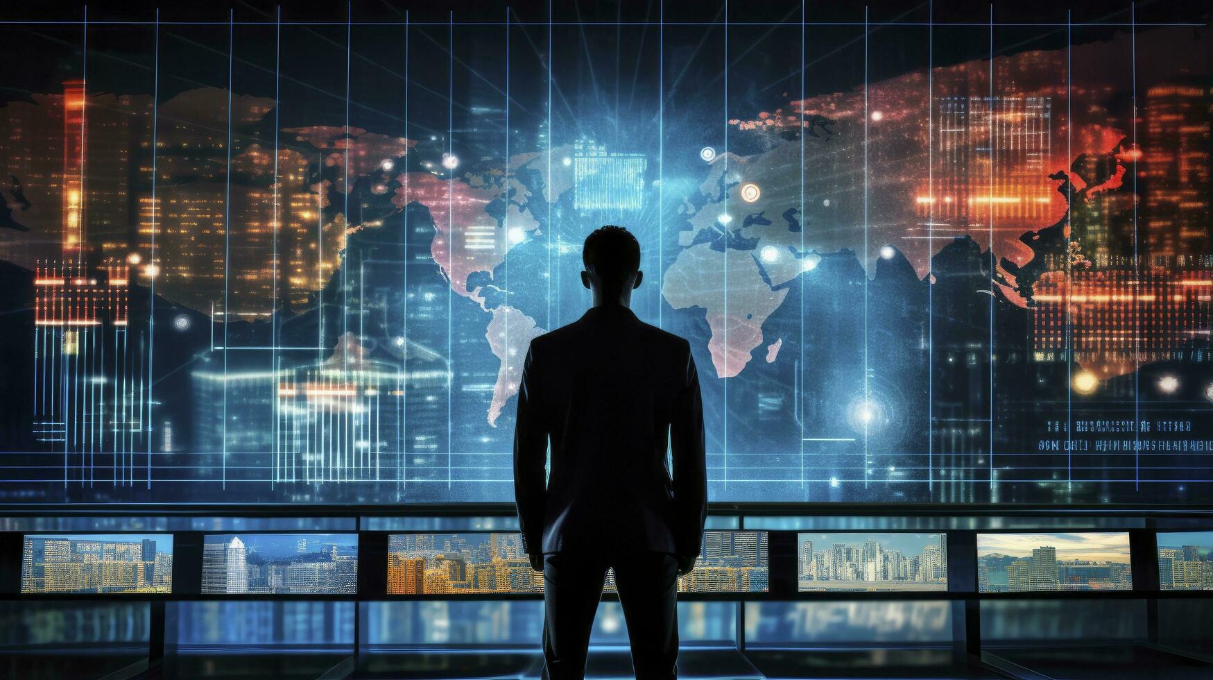 AI generated Guardian of the Digital World. Confronting Cyber Threats. photo
