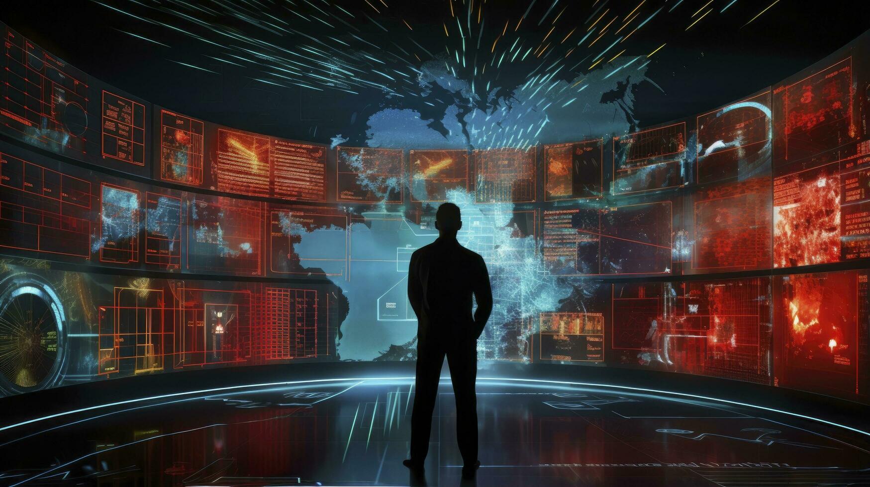 AI generated Guardian of the Digital World. Confronting Cyber Threats. photo