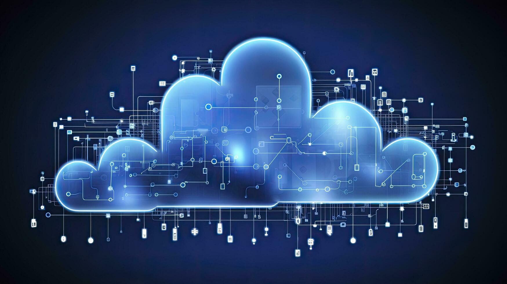 AI generated Abstract cloud computing technology concept. Generative AI. photo