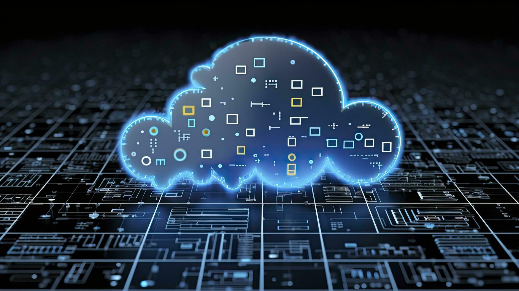 AI generated Abstract cloud computing technology concept. Generative AI. photo