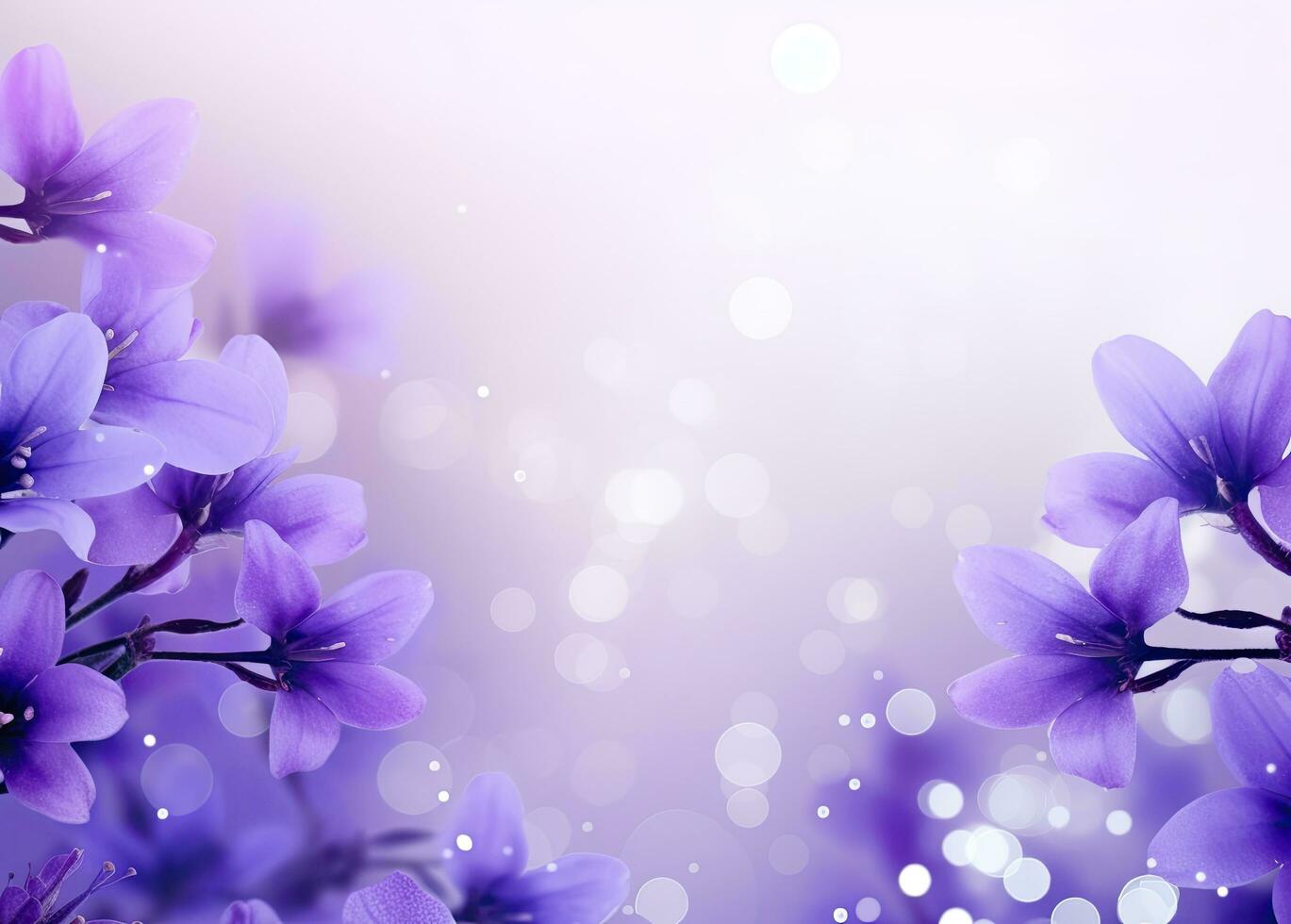 AI generated Abstract purple flowers spring background photo