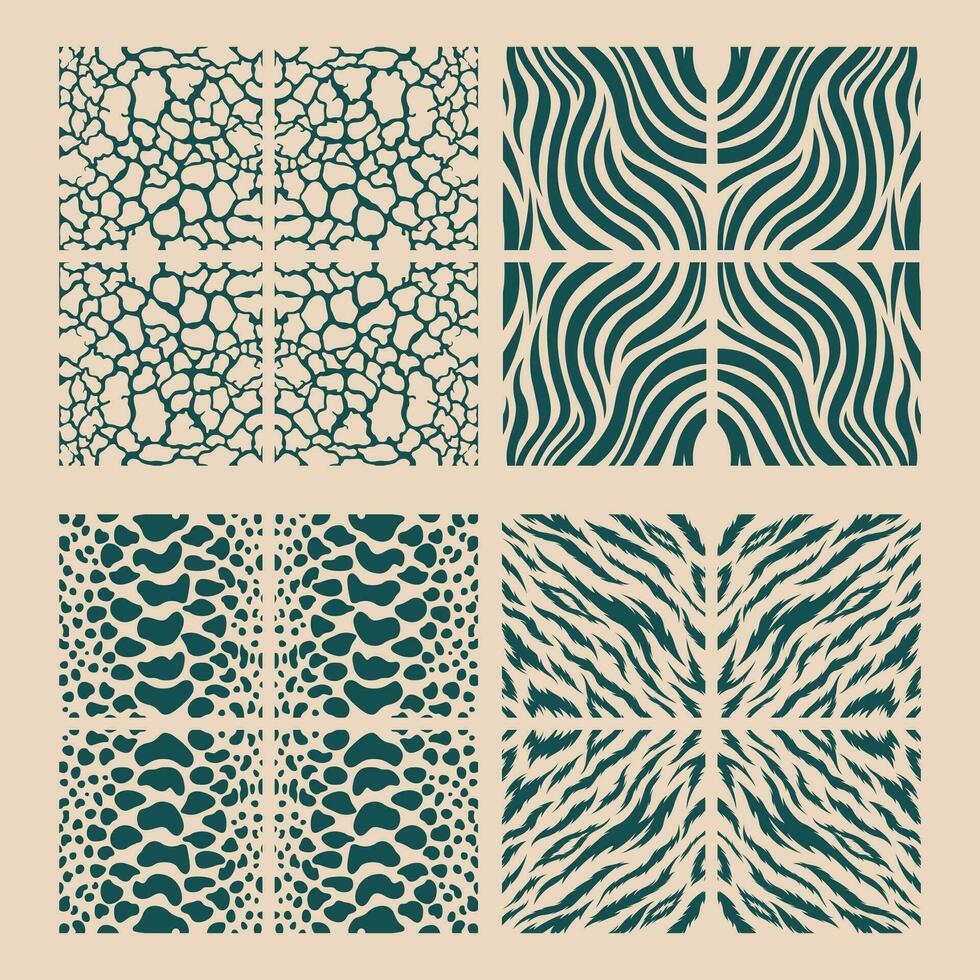 Pattern shape collection textile animal and nature lines stripes artwork illustration vector