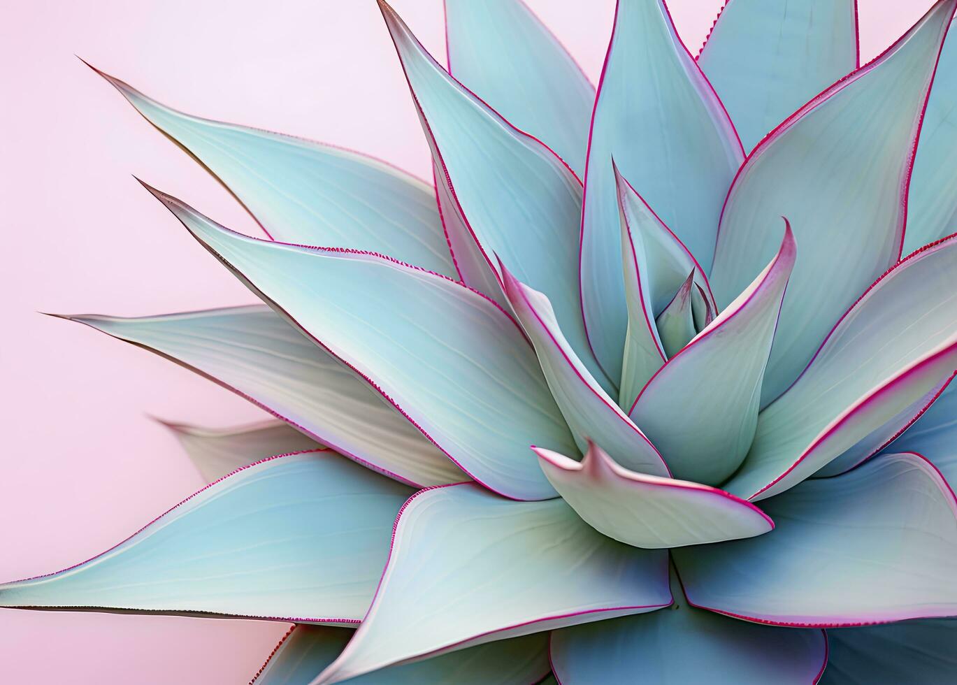 AI generated Agave leaves in trendy pastel colors for design backgrounds. AI Generated photo
