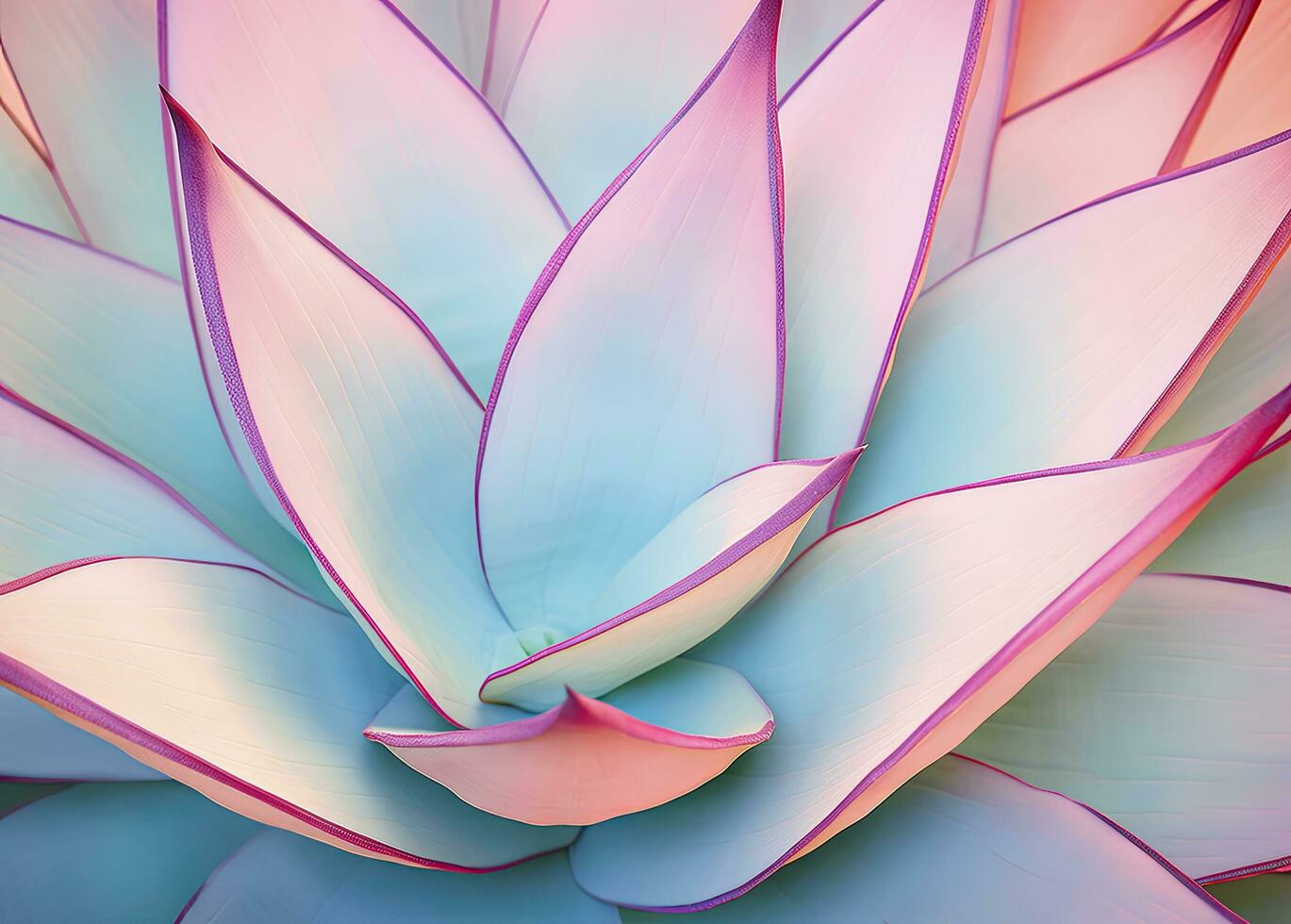 AI generated Agave leaves in trendy pastel colors for design backgrounds. AI Generated photo