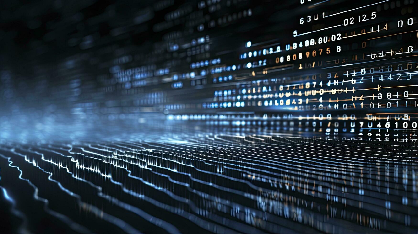 AI generated An abstract digital background with binary code and AI algorithms running in the background. AI Generated photo