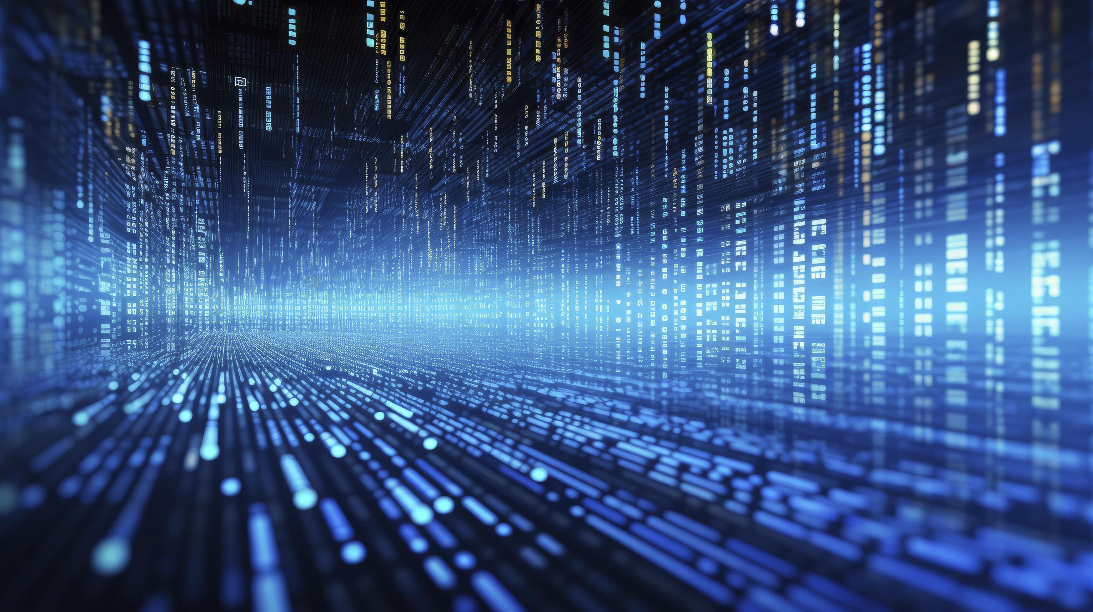 AI generated An abstract digital background with binary code and AI ...