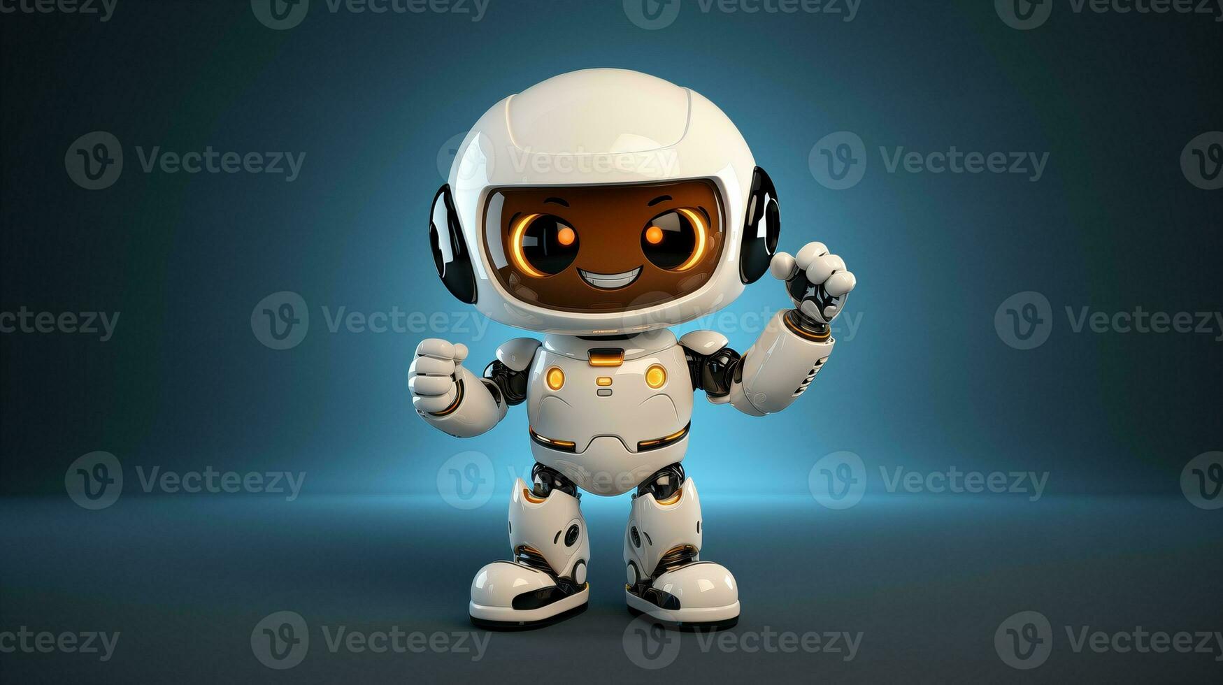AI generated Cute robot joking funny ai generated character 3d image photo