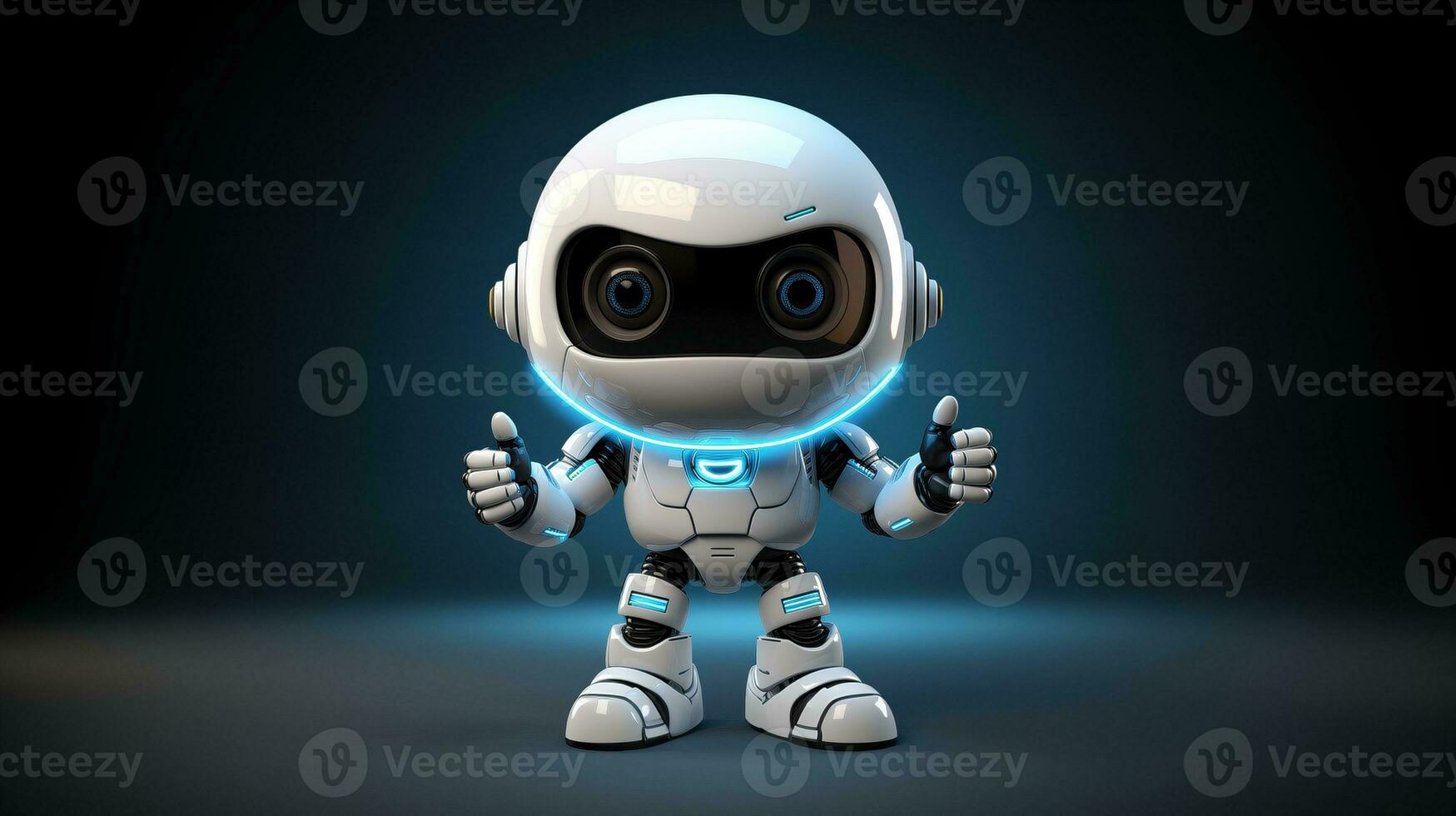 AI generated Cute robot joking funny ai generated character 3d image photo