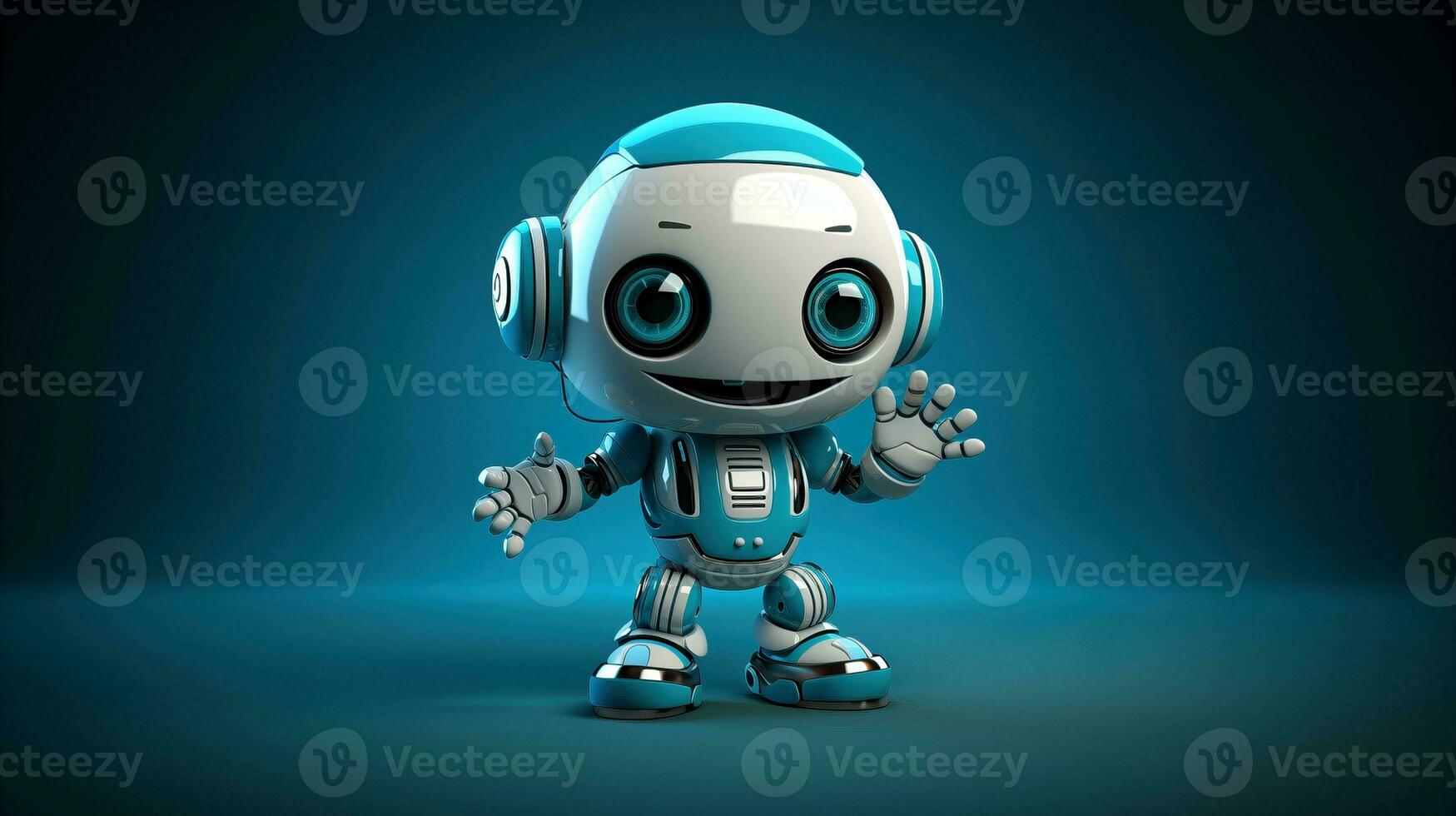 AI generated Cute robot joking funny ai generated character 3d image photo