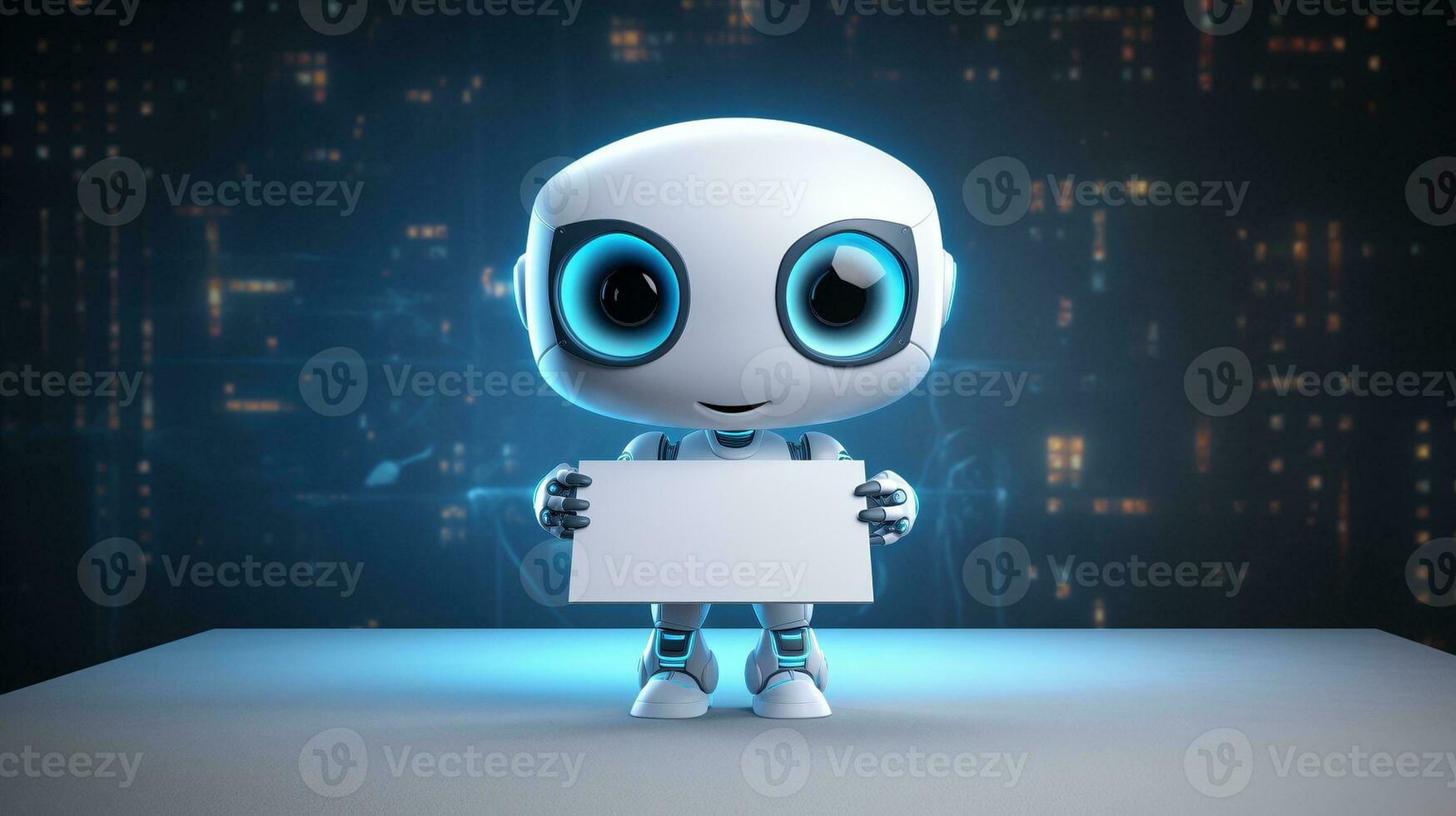 AI generated Cute robot joking funny ai generated character 3d image photo