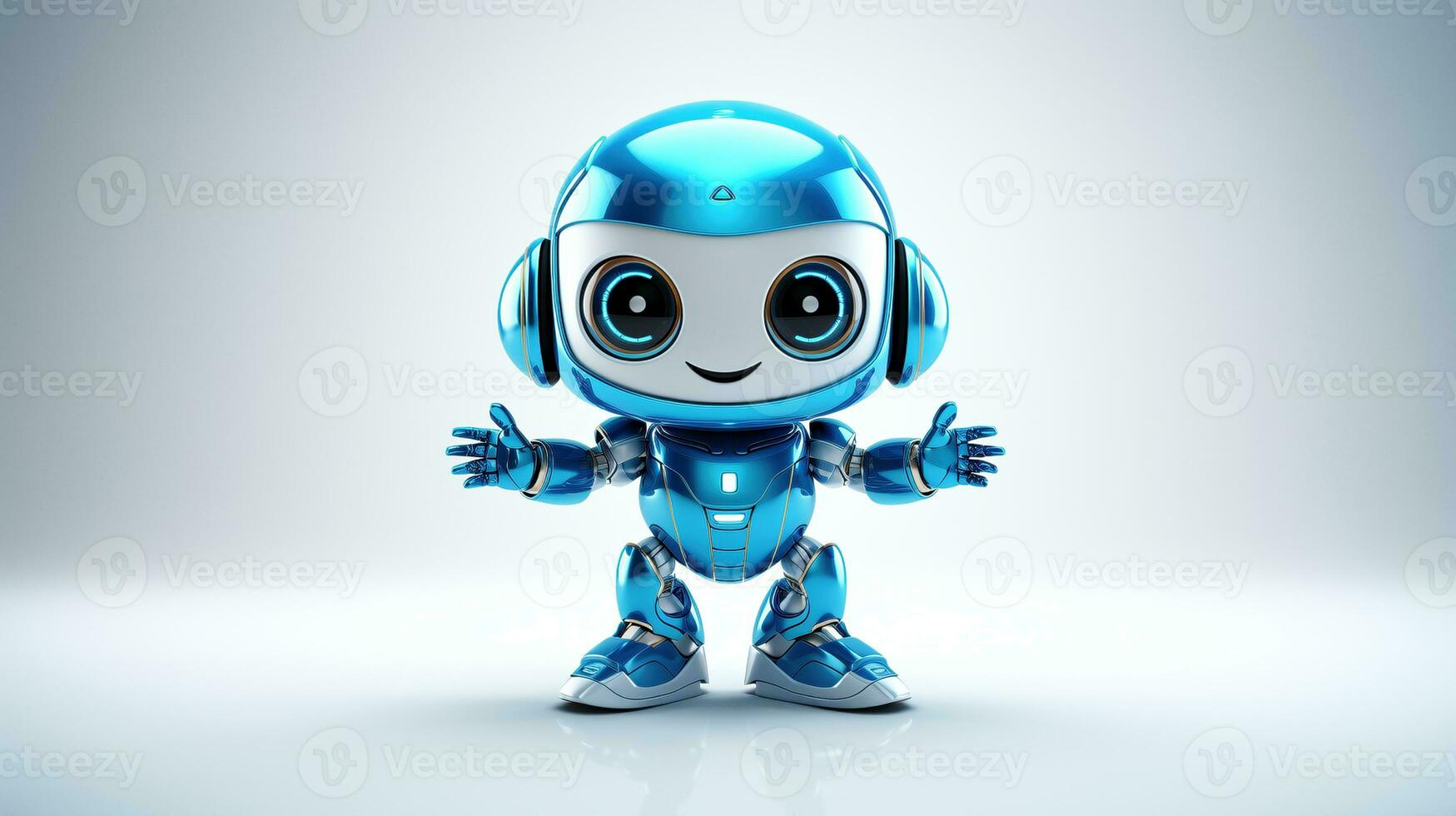AI generated Cute robot joking funny ai generated character 3d image photo