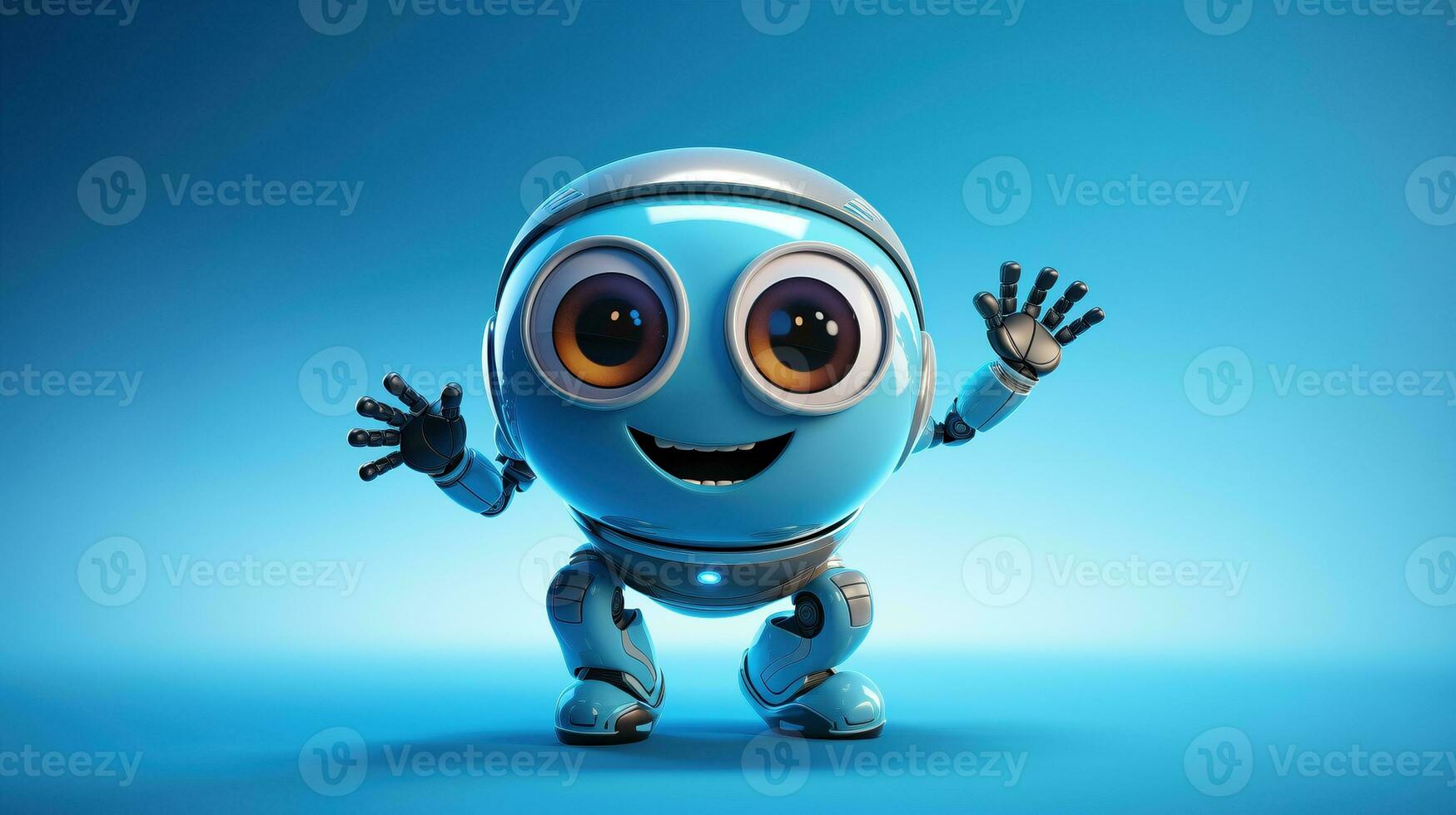 AI generated Cute robot joking funny ai generated character 3d image photo