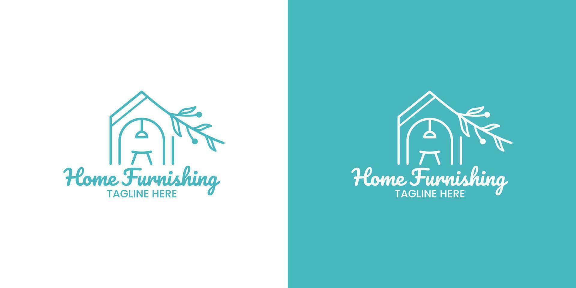 Home furnishing business retail store creative logo design vector