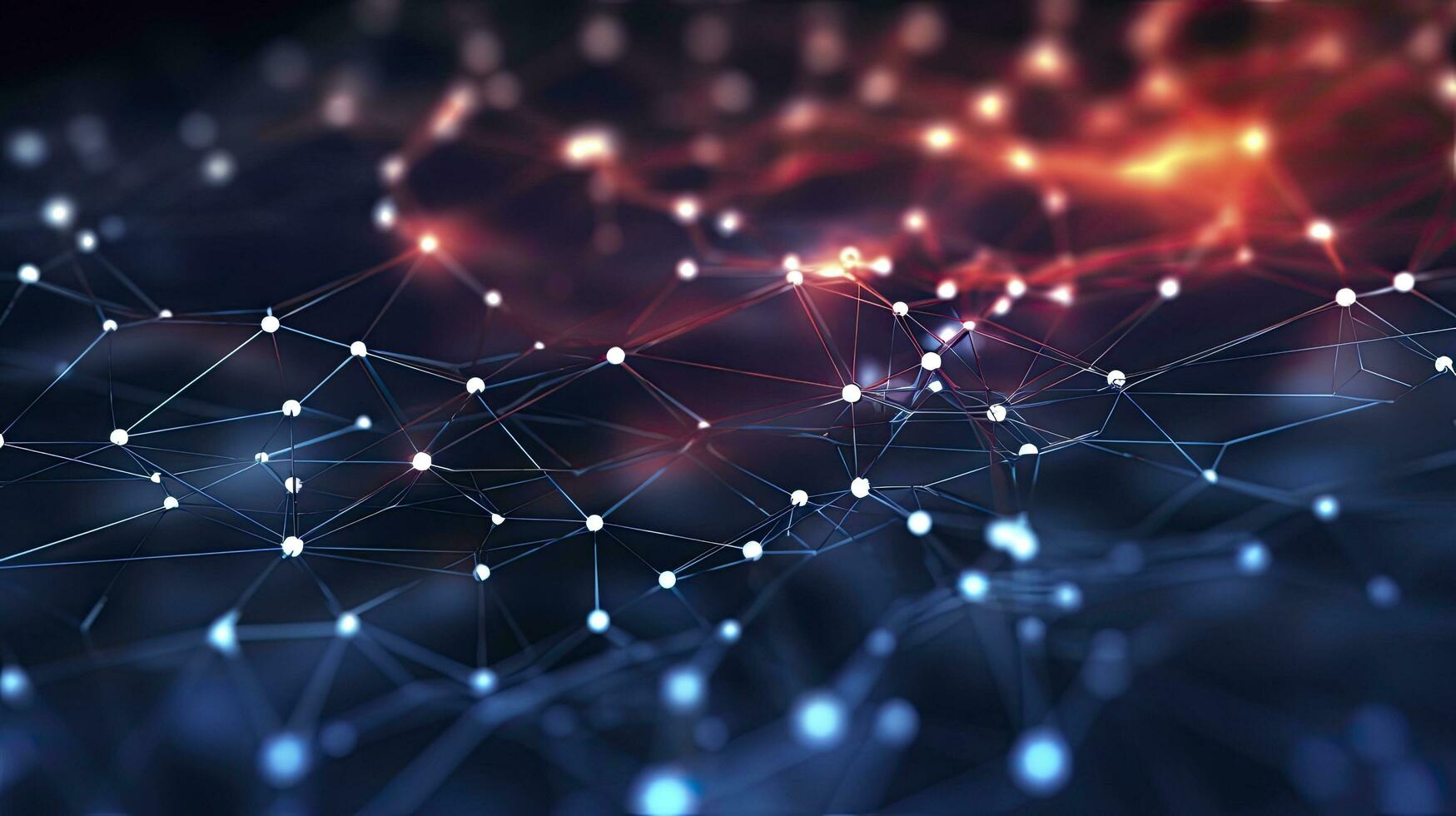 AI generated Abstract Digital Connections with Data and Blockchain Technology. AI Generated photo