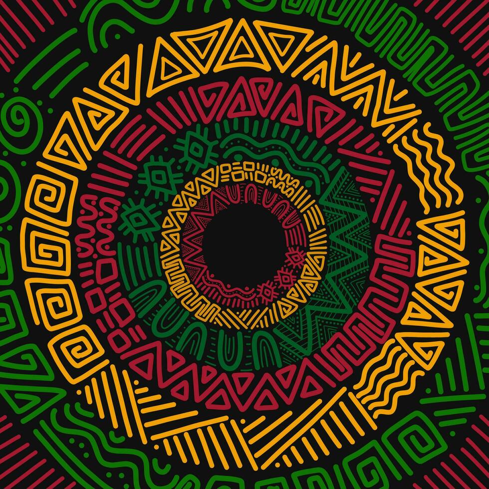 hand drawn astract africa pattern background vector