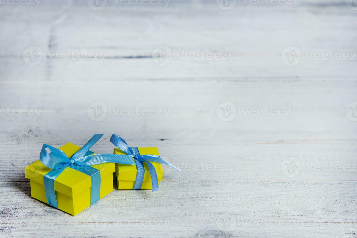 Gift boxes on wooden table. Collection of gift boxes on wooden board holidays concept. Presents for any holiday concept photo