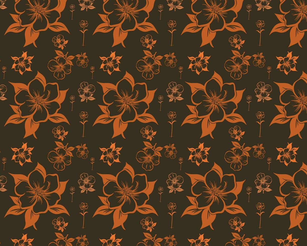 Floral Pattern in Orange and Brown Tones vector