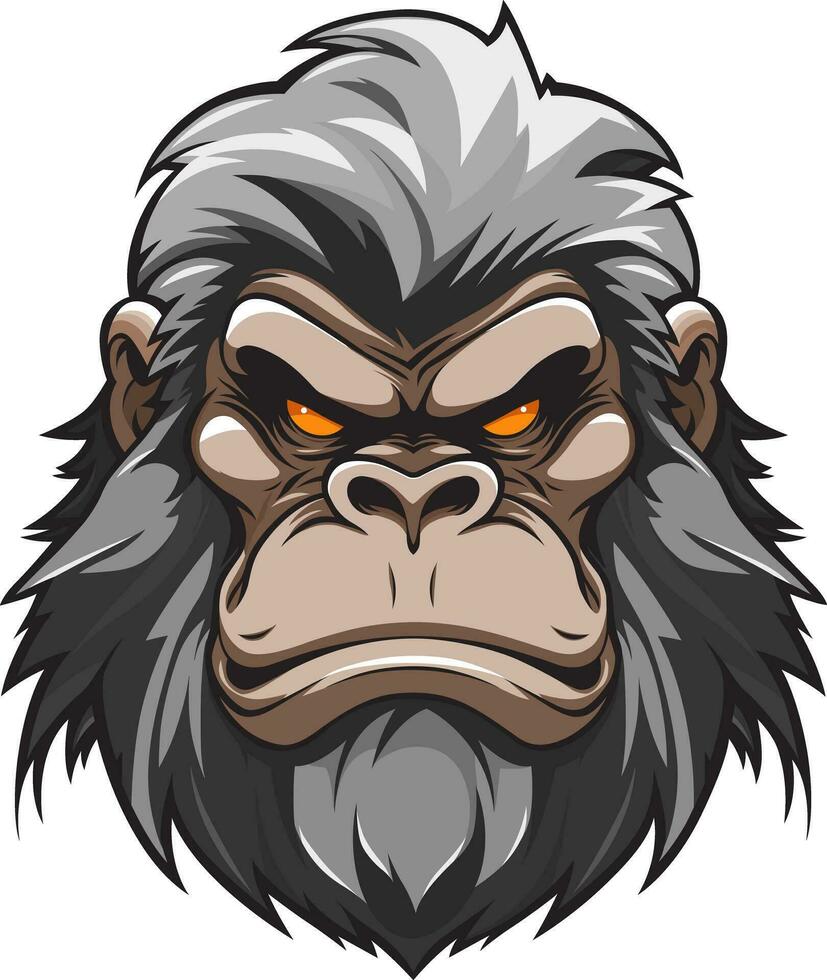 Angry gorilla head mascot vector