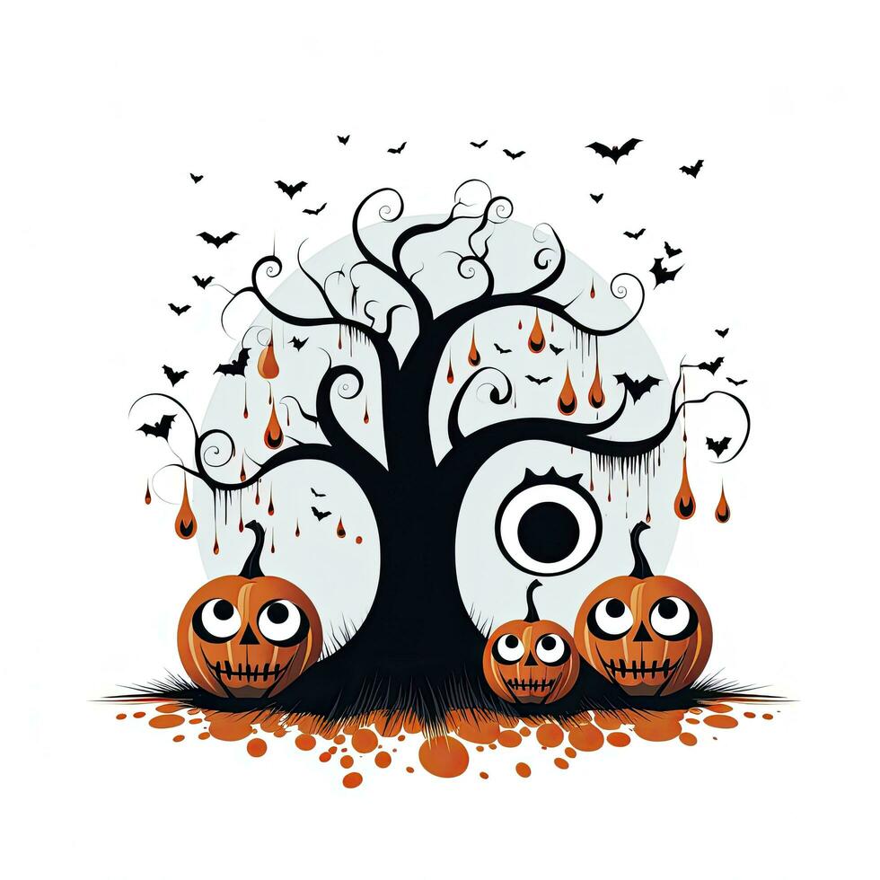 AI generated Halloween object on white background. AI Generated photo